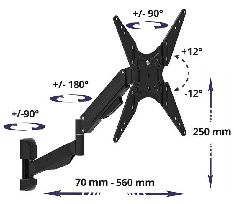 Polohovatelný držák Tv Fiber Mounts M7C84